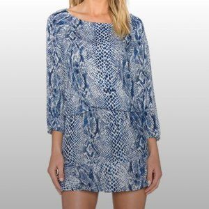 Women Soft Joie Blue Snakeskin Mini Dress